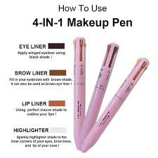 4-in-1 Makeup Pen: Waterproof Eyeliner, Brow Pencil, Highlighter & Shadow Stick