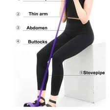 Tummy Trimmer | Foot Pedal Resistance Band Elastic Sit-up Pull Rope | Yoga Fitness Gym | Elastic Pull Ropes | Random Colors
