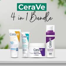 CeraVe 4-in-1 Skincare Kit – Cleanser, Serum, Sunblock & Night Cream