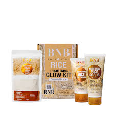 BNB Rice Extract Bright & Glow Kit – 3 in 1 Whitening, Brightening & Glow Facial for Girls and Women