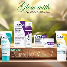 CeraVe 4-in-1 Skincare Kit – Cleanser, Serum, Sunblock & Night Cream